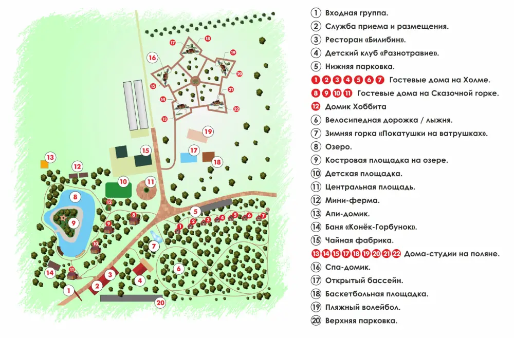Карта-схема Эко-отеля Агропарк Ясенево Схема Эко-отеля Агропарк Ясенево